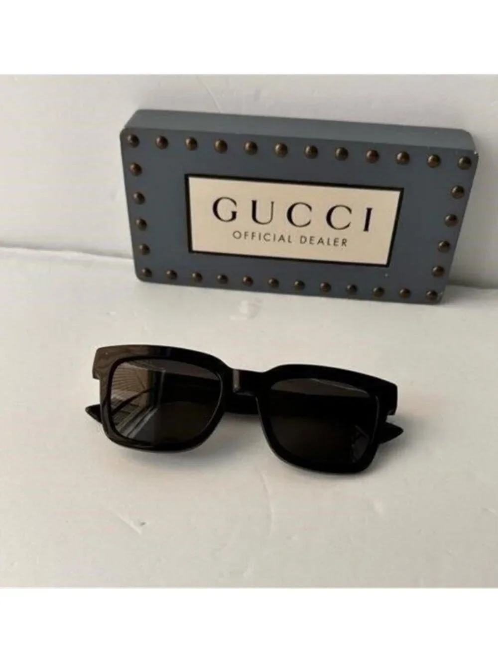 Authentic Gucci Smoke Square Men's Sunglasses GG0001SN 001